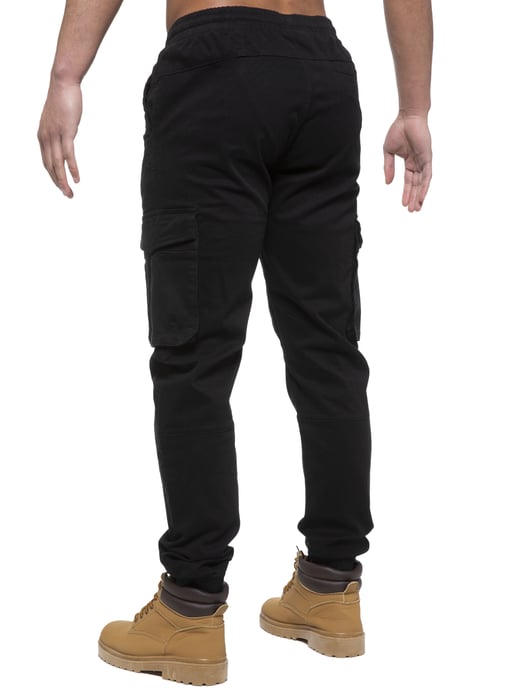 Enzo | Herren Cargo-Jogger-Jeans - Schwarz - Image 4