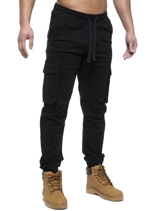 Enzo | Herren Cargo-Jogger-Jeans - Schwarz - Image 5