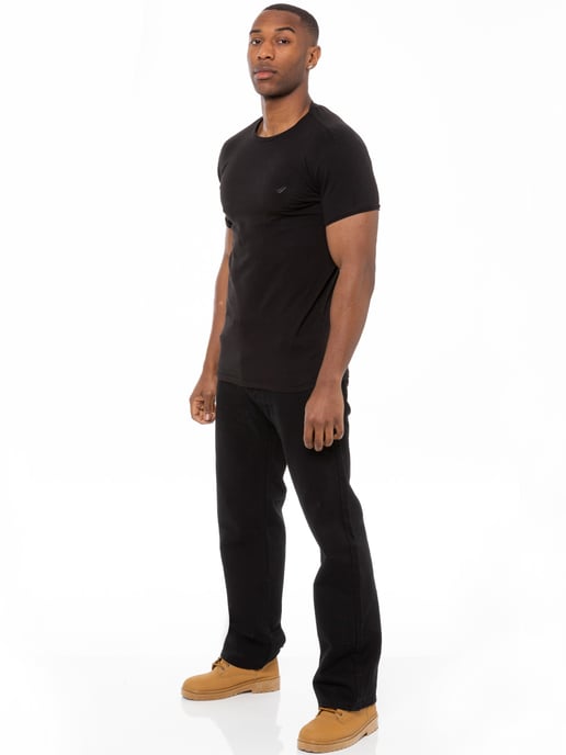Enzo | Herren Regular Fit Denim Jeans mit Gürtel - Schwarz - Image 5
