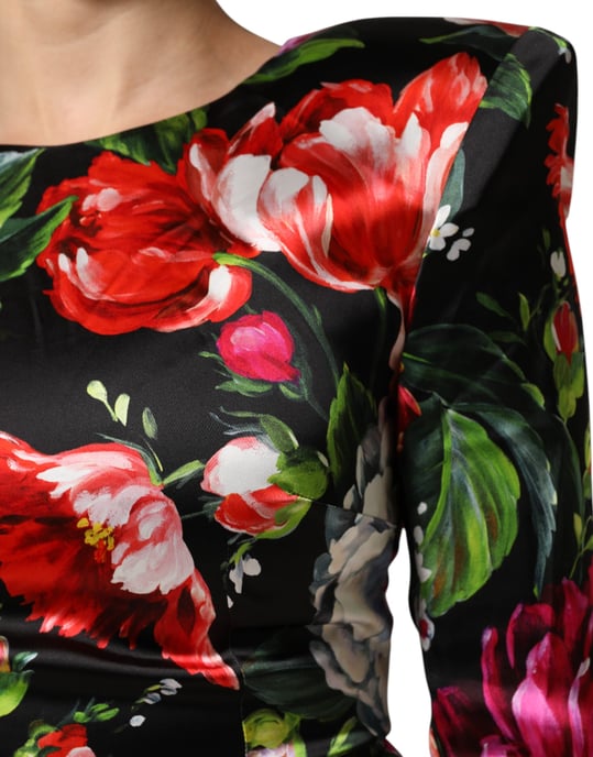 Blumenmuster Kleid mit gepolsterten Schultern - Image 6