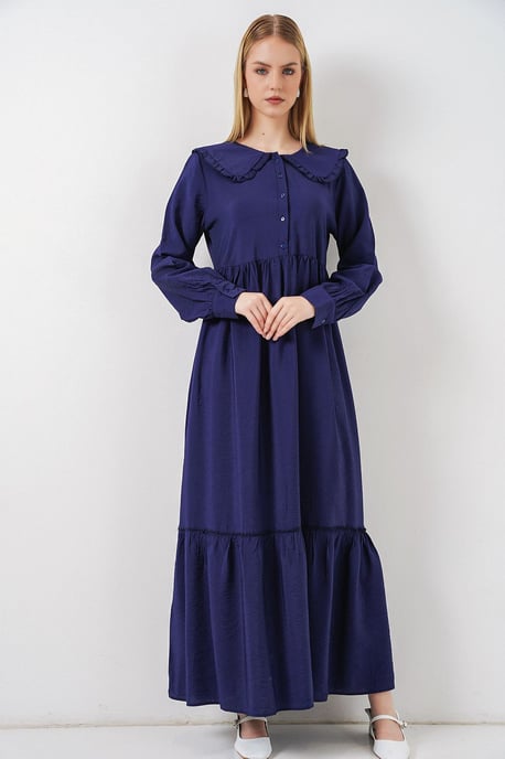 Maxikleid mit Babykragen und Knopfverschluss - Image 5