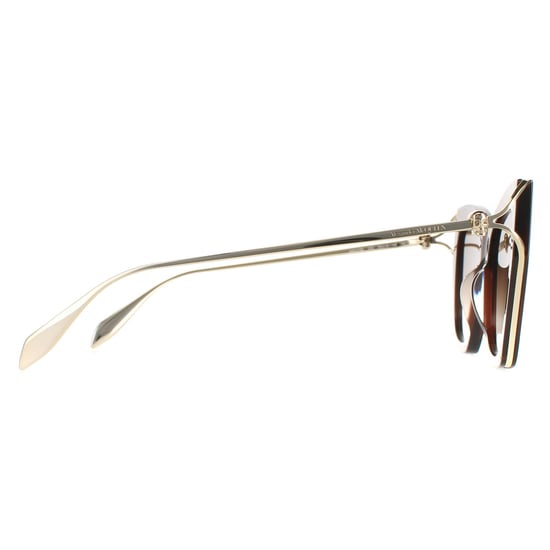 Alexander McQueen Cat Eye Womens Braun Gold Braun Gradient AM0375S - Image 4