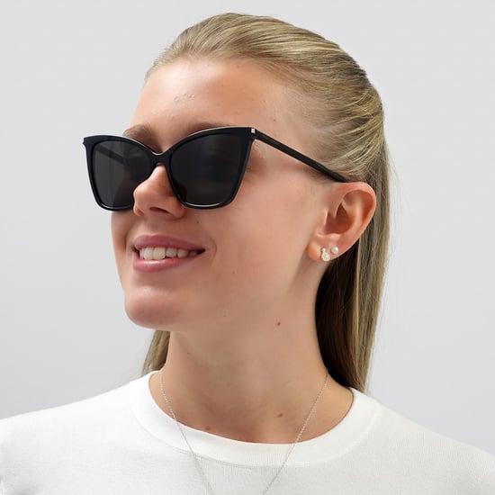 Saint Laurent Cat Eye Damen Schwarz Grau Sonnenbrille - Image 6