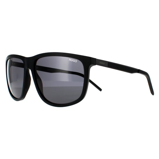 Hugo von Hugo Boss Rechteckige Herren Sonnenbrille Matt Schwarz Grau - Image 2