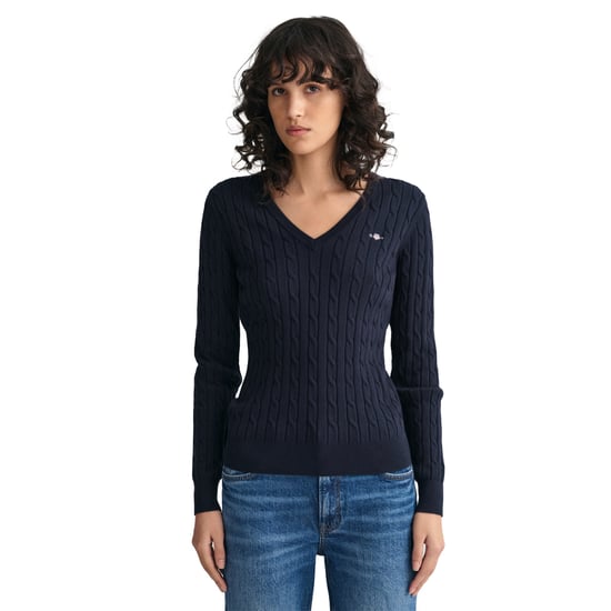 Gant Stretch Cotton Cable V-Neck Strickpullover - Image 6