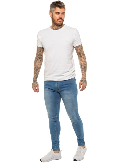 Enzo Herren Skinny Super Stretch Denim Jeans - Image 5