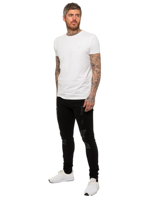 Enzo Herren Skinny Ripped Jeans - Image 5