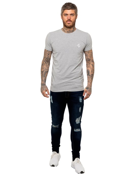 Enzo Herren Skinny Ripped Jeans - Image 5