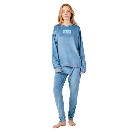 Winter-Pyjama mit langen Ärmeln aus Samt MU5 für Damen - Image 1