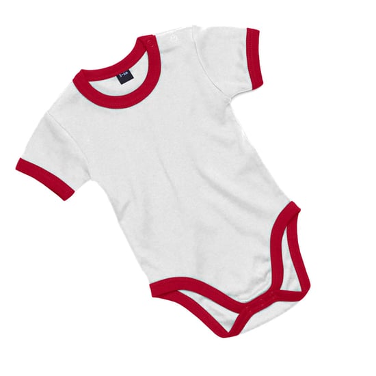 Babybugz - "Ringer" Bodysuit für Baby (Weiß/Rot) - Image 2