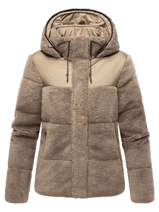 Marikoo Damen Teddy Puffer Jacke mit Kapuze & Reißverschluss – Kaguraa - Image 2