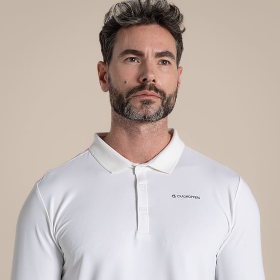 Craghoppers - "Bramshaw Golf" Poloshirt für Herren, Nosilife, Langärmlig (Weiß) - Image 6