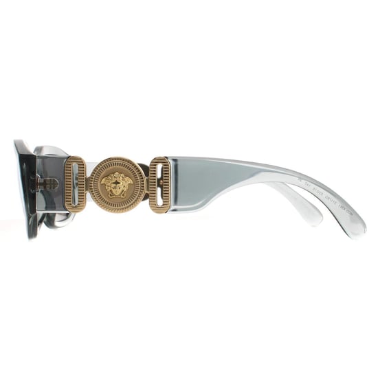 Versace Rectangle Unisex Transparent Grau Licht Grau Silber Spiegel VE4361 Sonnenbrille - Image 3