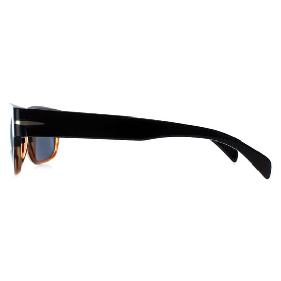 David Beckham Rectangle Mens Schwarz Horn Blau DB7035/S - Image 3