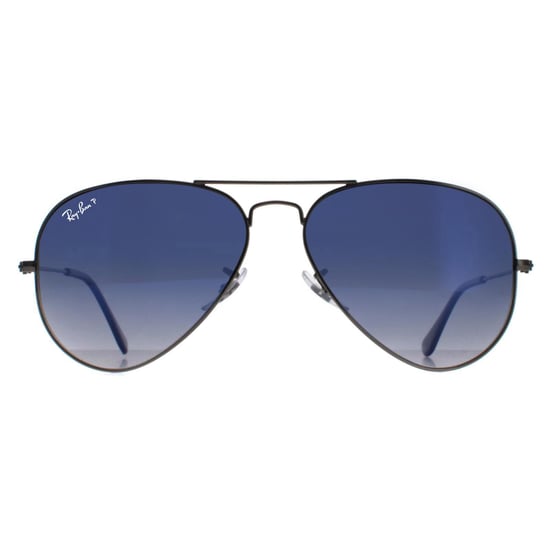 Ray-Ban Lunettes De Soleil Aviator 3025 Gunmetal Bleu Polarisé Bleu Gris 004/78 58mm - Image 1