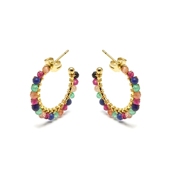 Luxenter Multicolour Kristall Ohrringe aus 18K Gelbgold - Aiel - Image 3