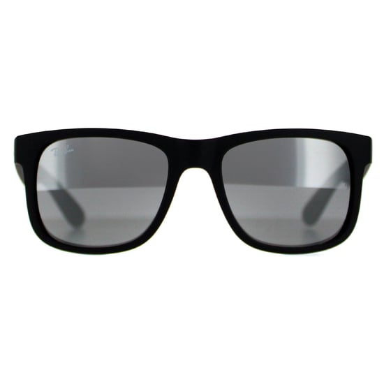 Lunettes De Soleil Ray-Ban Justin 4165 622/6g Caoutchouc Noir Miroir Gris Noir 51mm - Image 1