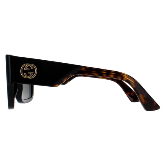 Gucci Square Womens Schwarz mit Havanna Grau GG1663S - Image 3
