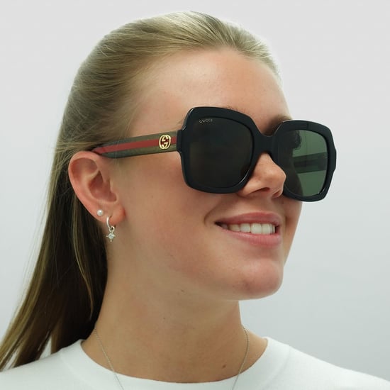 Gucci Square Womens schwarz grün Glitter und rot grün Sonnenbrille GG0036SN - Image 5