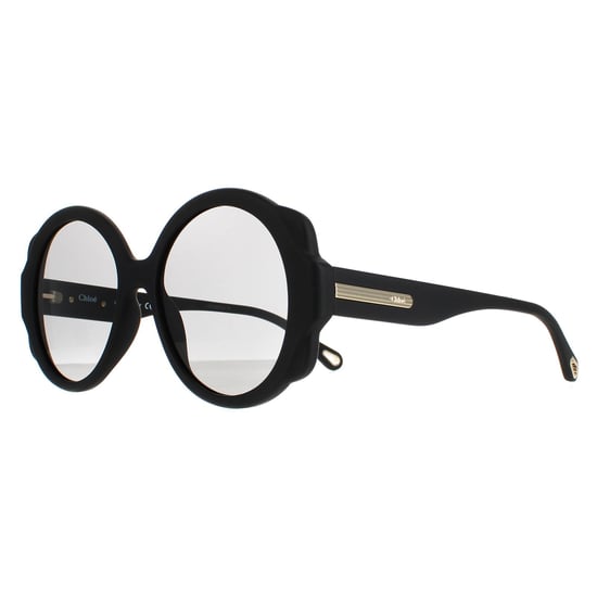Chloe Round Womens Matt Schwarz Grau CH0120S - Image 2