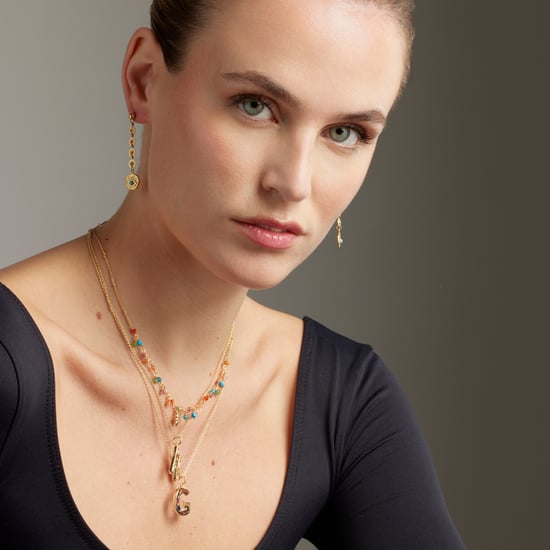 Luxenter Multicolor Kristall-Halskette aus 18K Gelbgold - Lision - Image 2