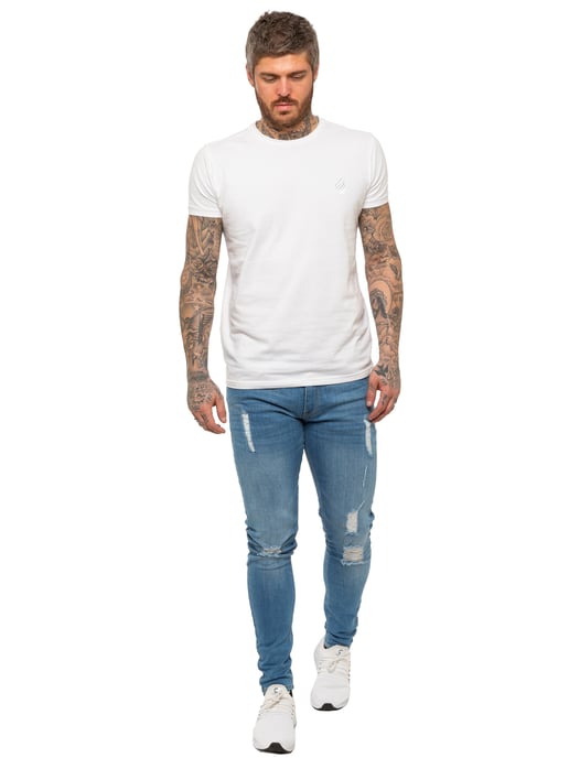 Enzo Herren Skinny Ripped Jeans - Image 6