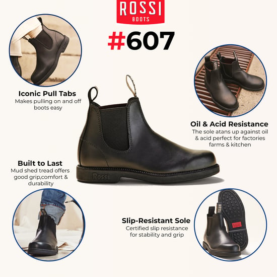 Rossi 607 Booma Chelsea-Stiefel aus schwarzem Leder - Image 2