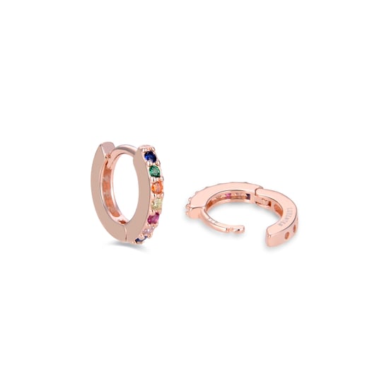 Luxenter Ohrring aus 925er Sterlingsilber mit mehrfarbigen Zirkonen und 18 Karat Rosévergoldung - Image 5