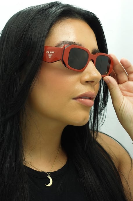 Prada PR17WS 12N5S0 orange schwarz dunkelgrau Sonnenbrille - Image 5