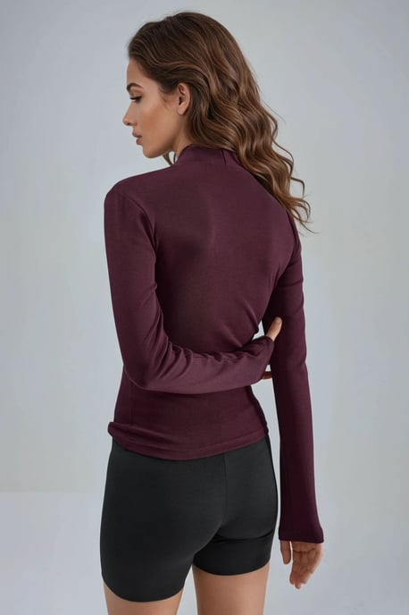 Slim Fit V-Ausschnitt Langarmbluse - Image 3