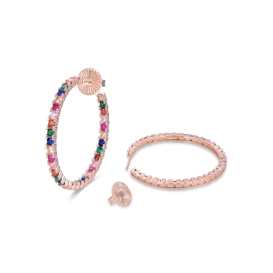 Luxenter Sterling Silber 925 Ohrringe mit mehrfarbigen Zirkonia in 18K Roségold - Vyamba - Image 5