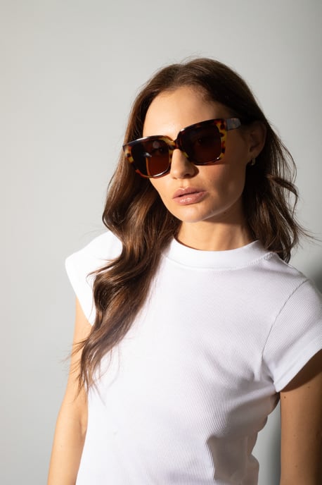 Tortoiseshell oversized cat eye sunglasses - Image 1