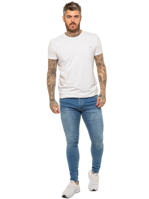 Enzo Herren Skinny Super Stretch Denim Jeans - Image 6