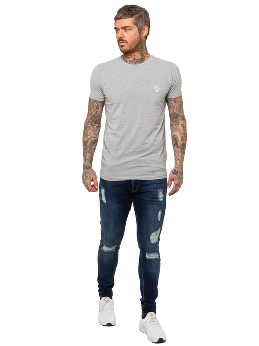 Enzo Herren Skinny Ripped Jeans - Image 6