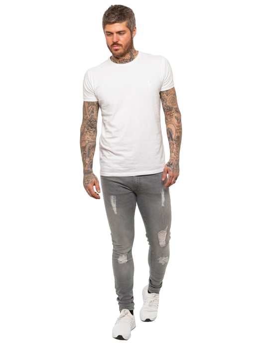 Enzo Herren Skinny Ripped Jeans - Image 6