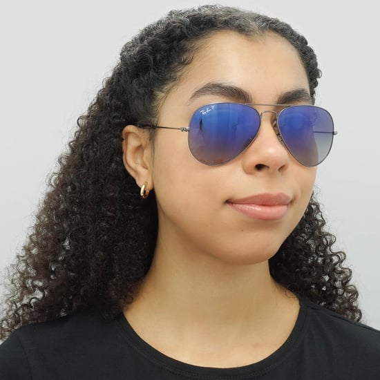Ray-Ban Lunettes De Soleil Aviator 3025 Gunmetal Bleu Polarisé Bleu Gris 004/78 58mm - Image 6