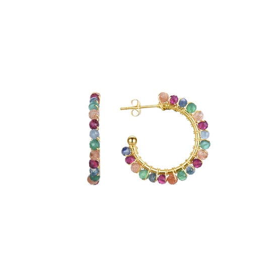 Luxenter Multicolour Kristall Ohrringe aus 18K Gelbgold - Aiel - Image 1