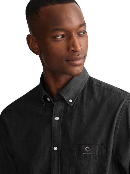 Enzo | Herren Regular Fit Denim Hemd - Image 3