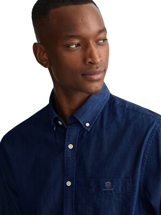 Enzo | Herren Regular Fit Denim Hemd - Image 3