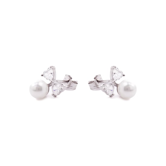 Luxenter Theria 925 Sterling Silber und weiße rhodinierte Perlen Ohrringe - Image 3
