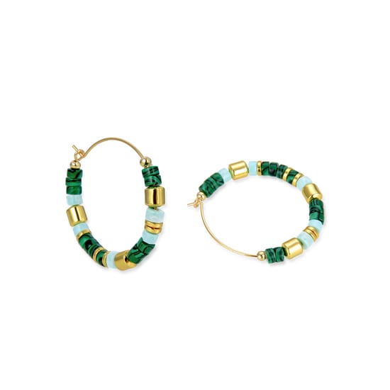 Luxenter Sterling Silber 925 Ohrringe mit Malachit in 18K Gelbgold - Ihun - Image 5