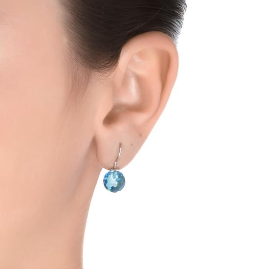 Luxenter Luxenter Ohrringe, 925er Sterlingsilber Geel und Aquamarin blauer Hydrothermalquarz rhodiniert - Image 2