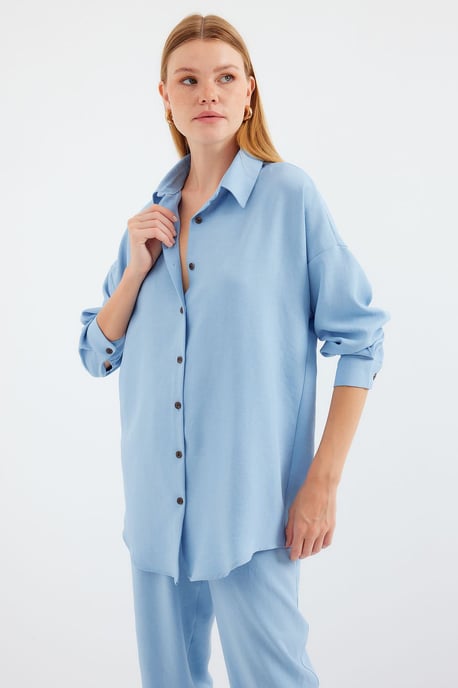 Leinenmix Langarmhemd und Hose Set - Image 5