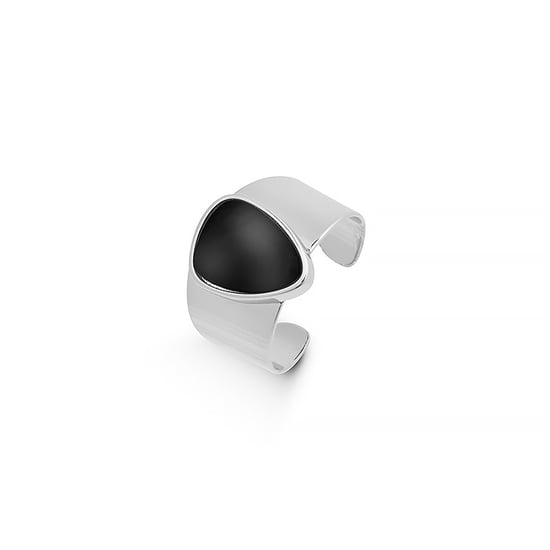 Luxenter Ring, Ring aus Sheak-Metall-Legierung und Onyx, rhodiniert - Image 1