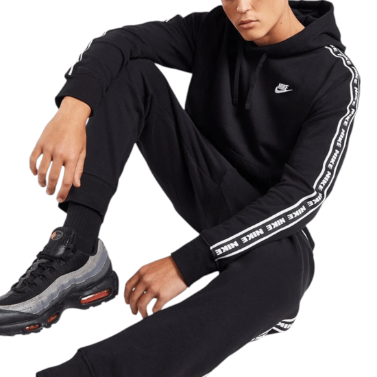 Nike Aries Club Tape Mens Pullover Hoodie In Black - Image 4