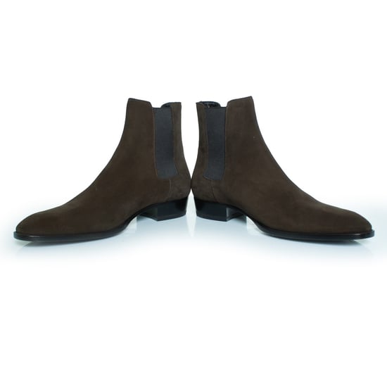 Saint Laurent Chelsea-Stiefeletten aus khakifarbenem Wildleder - Image 6