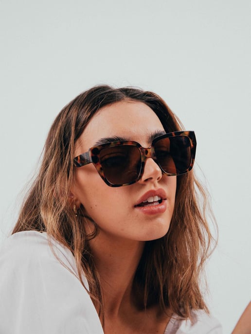Plastic Frame Oversized Cat Eye Sunglasses - Image 1
