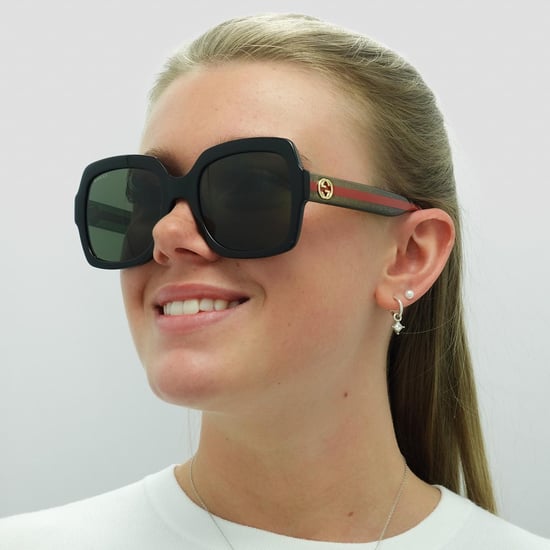 Gucci Square Womens schwarz grün Glitter und rot grün Sonnenbrille GG0036SN - Image 6