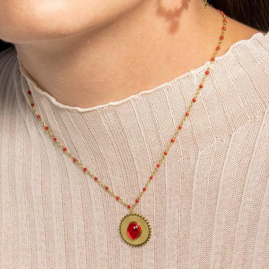 Luxenter Korallenhalsband aus 18K Gelbgold - Zarwa - Image 3