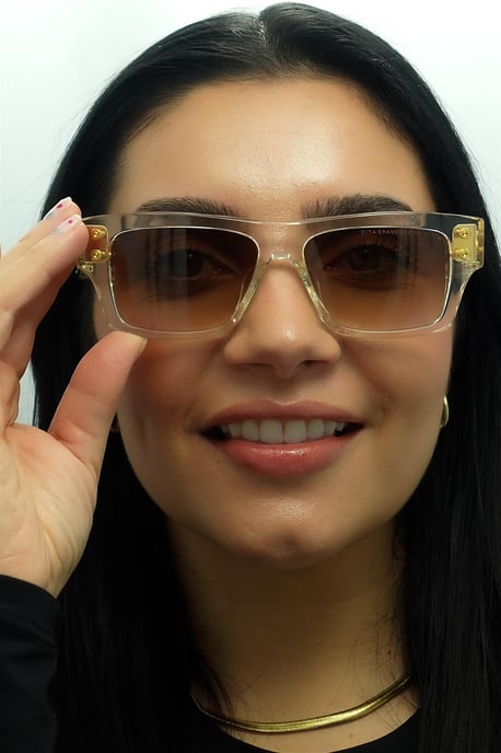 Dita Rectangle Unisex Crystal Clear Gelbgold Dunkelbraun bis Klar Gradient Grandmaster Seven - Image 6